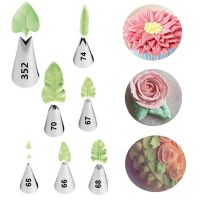 【CC】◄☌  7 Styles Leaves Tips Icing Piping Nozzles Pastry Set Fondant Decorating Baking Tools