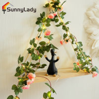 SunnyLady ไฟหวายดอกไม้ประดิษฐ์20LED 2ม. ดอกไม้ปลอมสายไฟประดับสำหรับของตกแต่งงานแต่งงานในบ้าน