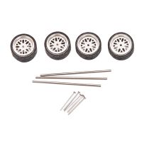 4Pcs 1/64 Scale Steamer Alloy Wheels Tire Alloy Model Car General Modified Tire for 1:64 Vehicles General Model Tire