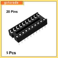 GOTORADE 5pcs สีดำสีดำ ซ็อกเก็ตวงจร 20พิน ชิป IC IC ฐานรองฐาน 20หมุดแบน ซ็อกเก็ต IC