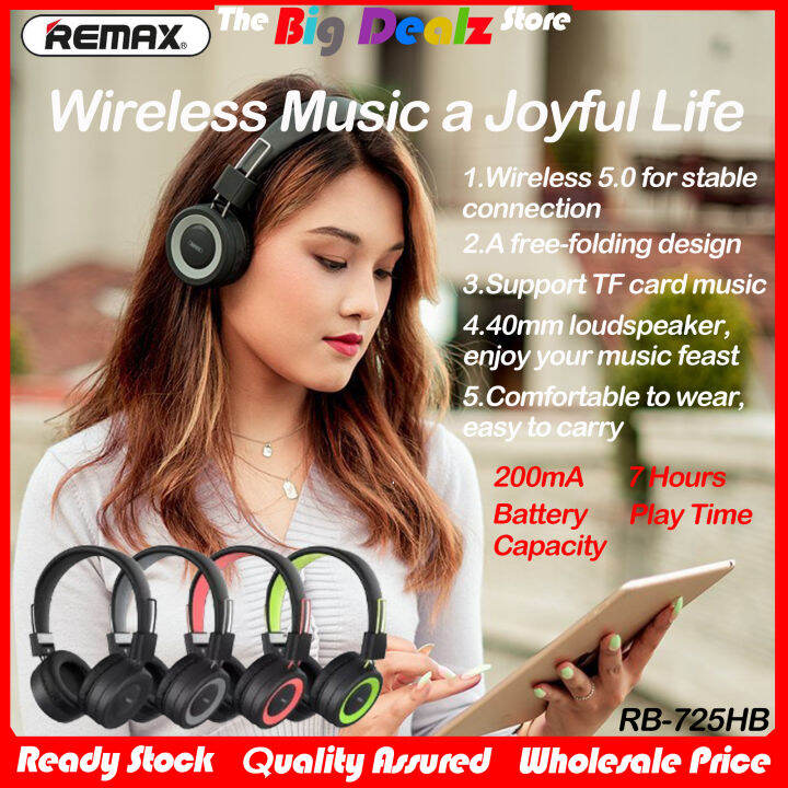 Remax Bluetooth Headphone RB-725HB Bluetooth 5.0 Headphone Wireless ...