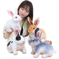 【CW】Lifelike Bunny Plush Stuffed Animal Realistic Rabbit Plushier BunnyToy Gifts for Kids Kawaii Doll For Children Christmas Gifts