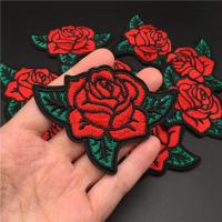 1PCS Rose ขนาด: 6.1x6.0 ซม.เหล็กบนแพทช์สำหรับเสื้อผ้าเย็บปักถักร้อย DIY เย็บบนสติกเกอร์ดอกไม้ Applique Stripe สำหรับเสื้อผ้า-Kuosie