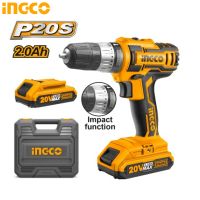 INGCO สว่านกระแทก ไร้สาย 20 โวลท์ (แบต 2 ก้อน + แท่นชาร์จ) รุ่น CIDLI200215 ( Lithium-Ion Cordless Drill ) Tools Station