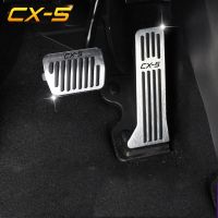 Aluminum Car Accelerator Gas Pedal Brake Pedal Footrest Pedal Plate Cover AT For Mazda CX5 CX-5 2013 2014 2015 2016 2017 2018