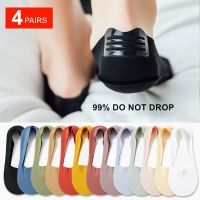 (do not fall off the heel) Ice Silk Boat Socks Women 39;s Summer Thin Silicone Non-slip Shallow Mouth Cotton Bottom Socks Invisible