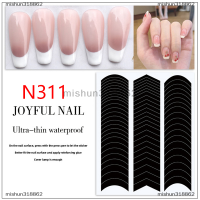 mishun318862 1แผ่น French manicure Strip Nail Art ฟอร์ม Fringe TIP line คู่มือสติกเกอร์