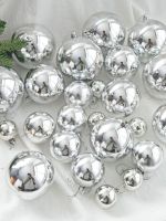 Christmas tree mirror reflective decoration silver ball electroplated ball bright plastic ball hollow pendant wedding ceiling hanging ball