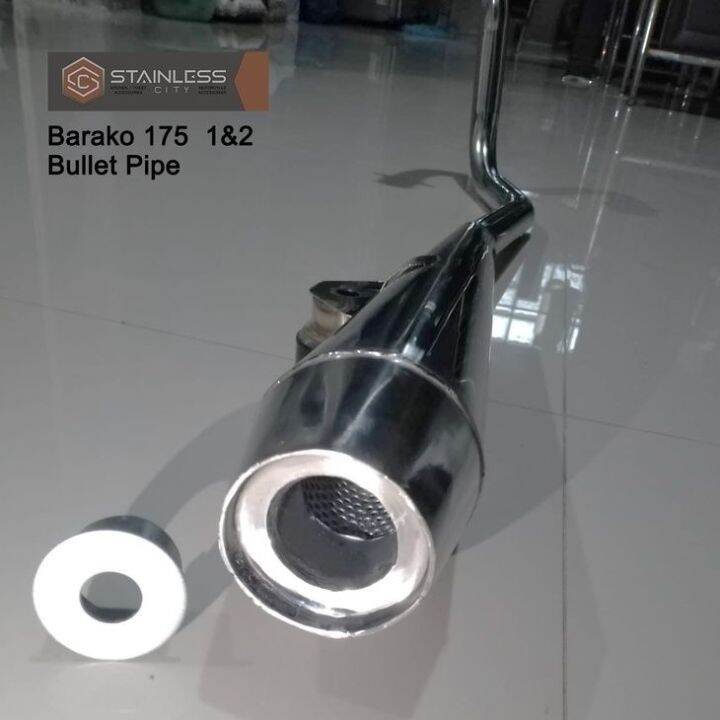 Barako 175 1 2 Bullet pipe Brandnew Stainless with free Silencer Lazada PH