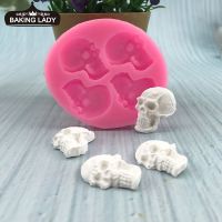Skull horror shape silicone mold Halloween ghost festival chocolate fondant cake mold DIY ice mold Bread  Cake Cookie Accessories