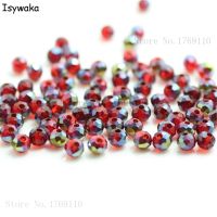 Isywaka Red multicolor Colors 4mm 125pcs Rondelle Austria faceted Crystal Glass Beads Loose Spacer Round Beads Jewelry Making