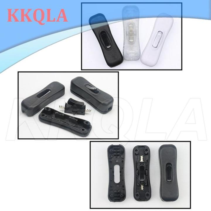qkkqla-2pcs-ac-power-cable-switch-connector-304-on-off-push-button-online-white-black-transparent-220v-led-light-bulb-halfway-rocker