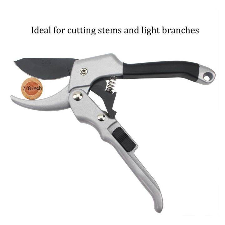 8inch-power-drive-ratchet-anvil-pruning-shears-garden-tools-ratcheting-hand-secateurs-tree-pruners-razor-sharp-garden-scissors