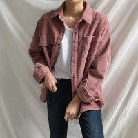 New Harajuku Corduroy Blouse Women Winter Autumn Shirts Plus Size Female Blouse Solid Color Clothing