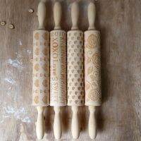 Creative Valentines Day Gift Waffle Making Noodle Cookie Biscuit Rolling Pins Rose/Letters Embossing Engraved Roller Bread  Cake Cookie Accessories