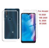 ♝₪❐ Transparent Phone TPU Case For Alcatel 1S 2020 5028Y 1 SE 3L 2020 Back Cover with Screen Protector on Alcatel 3X 2020(4 Camera)