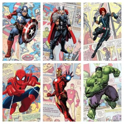 ❐✙ Marvel Superhero ผ้าใบภาพวาดสไตล์การ์ตูน Captain America Iron Man โปสเตอร์พิมพ์ภาพผนังศิลปะสำหรับตกแต่งบ้าน