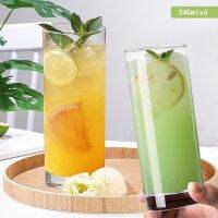 6Pcs Heat-Resisting Glass Cup Drinkware Transparent Drink High Capacity Milk Juice Tea Drink Water Coffee Round Cups