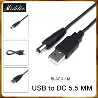 MIDDIX USB to DC 5.5mm USB A Male Jack Connector 5V Power Supply Charger Adapter Power Cable for HUB USB