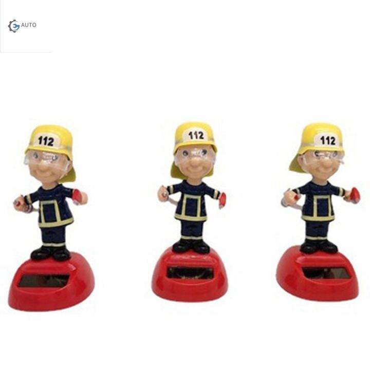 DVFDA For Kids Office Eco Friendly Action Figure Solar Powered Dashboard Shaking Head Dolls Solar Fireman Toy Bobble Head Doll Solar Dancing Fireman I3618954700