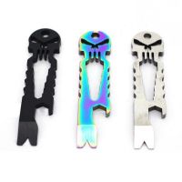 Stainless Steel Pocket Multi-Tool Skull Bottle Opener Pry Bar Crowbar Keychain Survival Tool