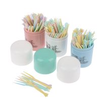 50Pcs/Set Cute Fruit Fork Candy Color Mini Fruit Picks Child Cartoon Plastic Household Snack Dessert Forks Bento Accessories