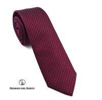 Giorgio Del Sarto Silk Necktie 7.5 cm RED with Fabric Texture เนคไทสีแดงลายพื้นมีเท็กเจอร์