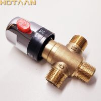 HOTAAN Solar Brass Thermostatic Mixing Valve  Pipe Thermostat Valve  Control the Mixing Water Temperature Valves