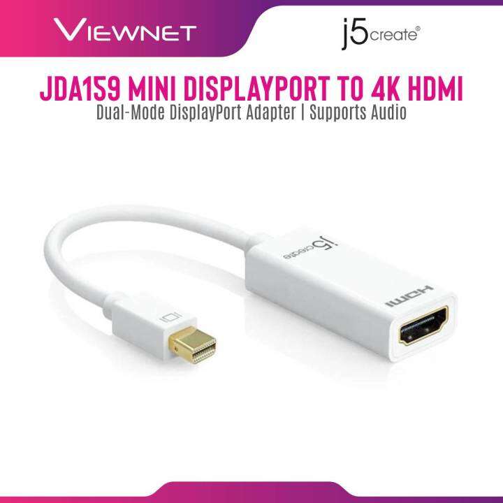 J5 Create JDA159 Mini DisplayPort to 4K HDMI Adapter Lazada