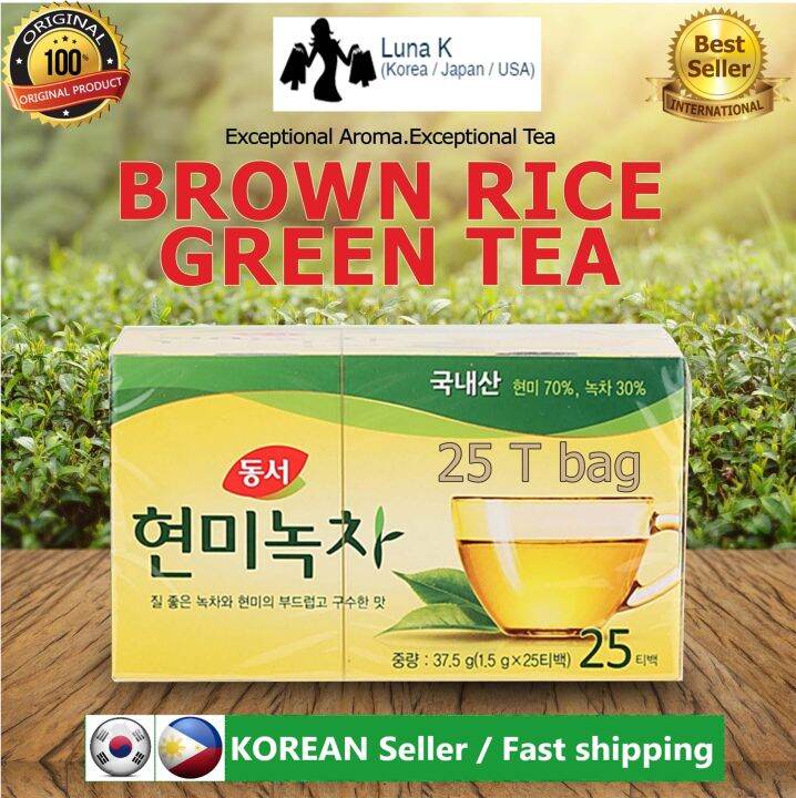 [DONGSUH Korea] GREEN TEA WITH BROWN RICE 37.5G(25T) (Made in Korea