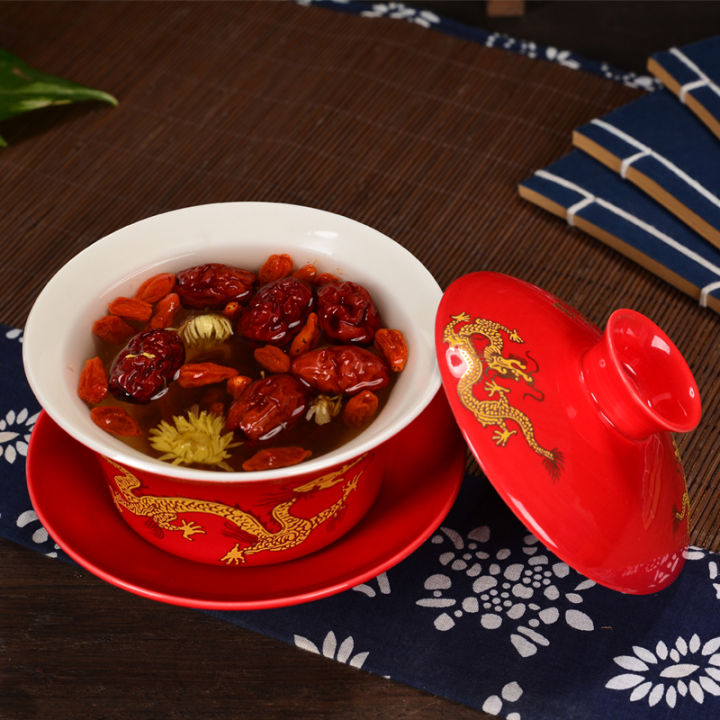 สไตล์จีนทาสีหยกพอร์ซเลนดอกไม้เซรามิก-gaiwan-ชุดกาน้ำชา-tureen-sancai-ถ้วยชา-puer-กาต้มน้ำ300มิลลิลิตร