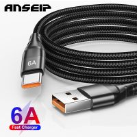 ANSEIP สาย Usb C 6A สายชาร์จแบบเร็ว USB ชนิด C ที่ชาร์จโทรศัพท์มือถือสายสายรับส่งข้อมูลสำหรับ Mi 11 10 Redmi