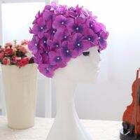 Colorful Outdoor Swimming Hat Women Flowers Design Bath Cap For Long Hair Sports