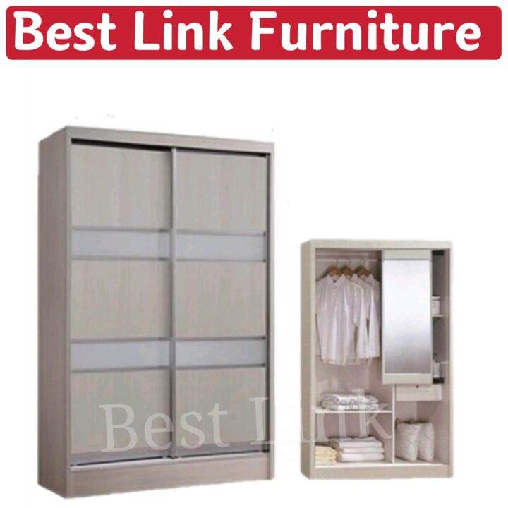 BEST LINK FURNITURE 4ft Sliding Door Wardrobe With Mirror Lazada
