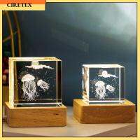 CIRETEX ฐานเครื่องฉายแสงทำจากไม้รูปปลาวาฬโรแมนติกโคมไฟอุปกรณ์ตกแต่งห้องนอนไฟ LED เครื่องประดับทะเล3มิติ