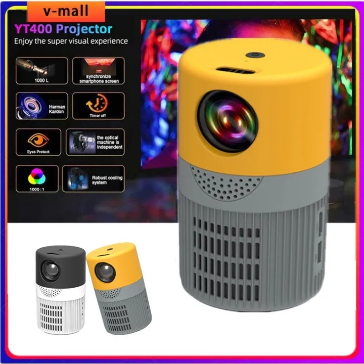 YT400 Mini Projector HD 1080P LED Projector HDMI Portable Phone/Laptop ...