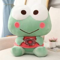 Sanrio Keroppi ตุ๊กตาตุ๊กตาผ้ากำมะหยี่มีตาใหญ่น่ารัก,หมอนของเล่นรูปกบโดนัทของเล่นตุ๊กตาของขวัญวันเกิดเด็กผู้หญิงสำหรับเด็ก