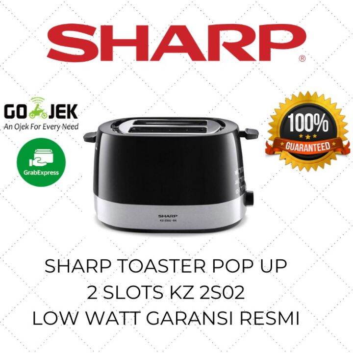 Sharp Toaster Pop Up Roti Low Watt KZ 2S02 BK / Pemanggang Roti Bakar