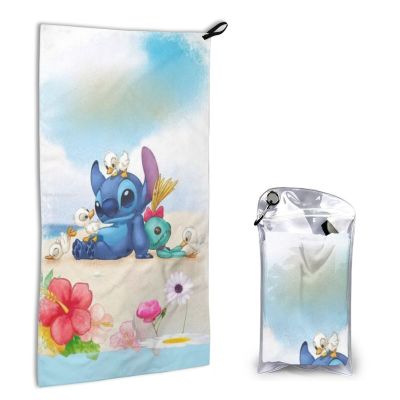 Lilo &amp; Stitch ขนาด40*80ซม.,Handuk Cepat KERING ผ้าเช็ดตัว Marvel แฟชั่นซูเปอร์ฟีนผ้าเช็ดตัวไฟเบอร์