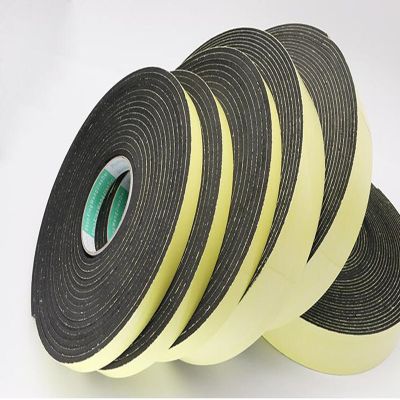 Strong adhesion EVA black sponge foam rubber tape anti-collision seal strip 1 2 3mm thick