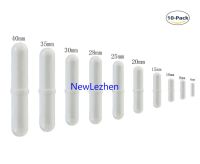 10ชิ้น PTFE เครื่องกวนแม่เหล็กผสมกวนบาร์ Spinbar กวนสำหรับ Lab ใช้สีขาว