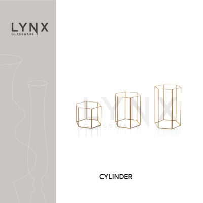 LYNX -  Cylinder - แจกันกระจก แจกันเรขาคณิต ทรงหกเหลี่ยม สำหรับตกแต่งบ้านสมัยใหม่และมีสไตล์ -ไม่สามารถใส่น้ำได้