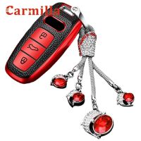 For Audi A1 A3 A4 A5 A6 A7 A8 Quattro Q3 Q5 Q7 2009-2015 TPU Leather Car Remote Key Case Cover Bag Shell Keychain  Protector