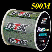 FTK 500m Invisible Fishing Line 0.20mm-0.50mm 4.13LB-34.32LB Speckle Carp Fluorocarbon Line Super Strong Spotted Line Sinking