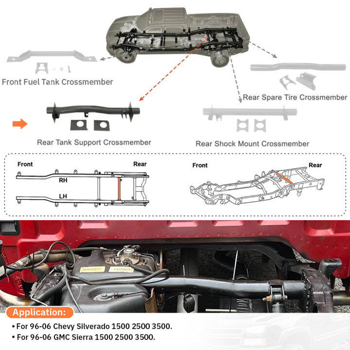 ด้านหลังการใช้ถังสนับสนุน-bar-crossmember-kit-สำหรับ96-06-chevy-silverado-1500-2500-3500สำหรับ96-06-gmc-sierra-1500-2500-3500