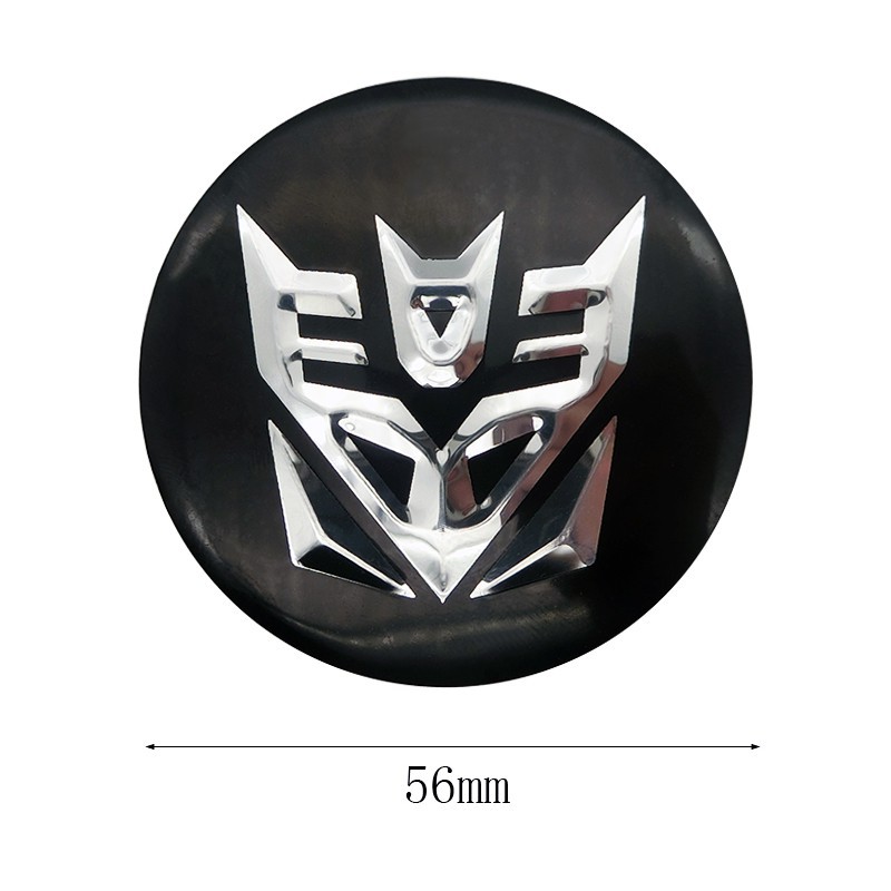 Silver Transformers Decepticon Car Wheel Center Hub Caps Replace Emblem Stickers 