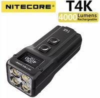 พร้อมส่ง NITECORE T4K 4000 Lumensแบบพกพาพวงกุญแจไฟฉาย 4 LEDs Super Bright Light built-Inแบตเตอรี่โดยใช้USB-Cชาร์จ