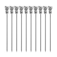 10 Pieces Stainless Steel Cocktail Picks Fruits Toothpicks Appetizers Toothpicks for Sandwiches Barbeque Snacks Cocktail