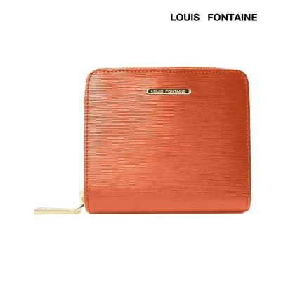 Louis Fontaine กระเป๋าสตางค์พับสั้นซิปรอบ รุ่น GEMS - สีส้ม ( LFW0015 )