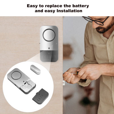 Window Alarm 4 Pcs Wireless Door Sensor Burglar Intruder Entry Sensor Loud Enough 120DB Anti Theft Magnetic Sensor for Kids Safety Home Shop Security Batteries included